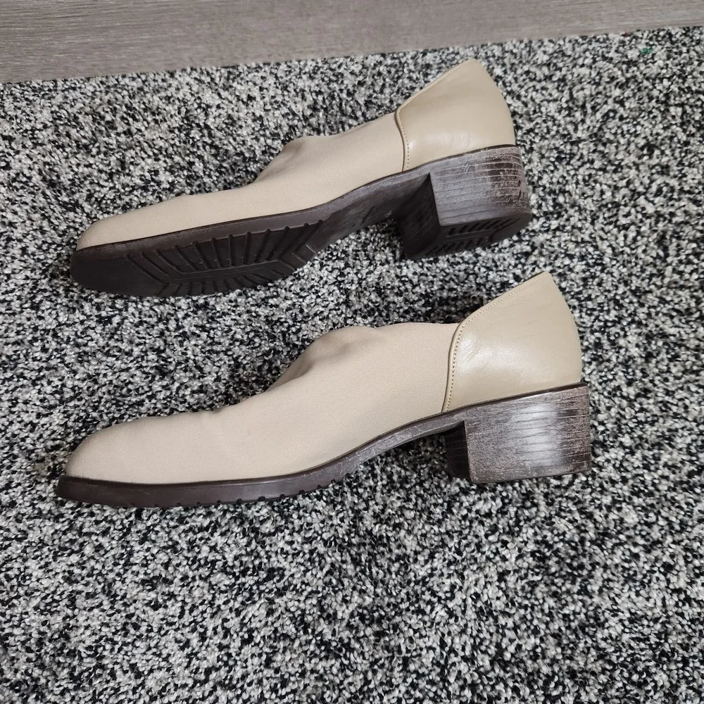 MUNRO American Cream Tan Stretch Fabric Shock-Absorbing Pump Comfort Women's 7 M